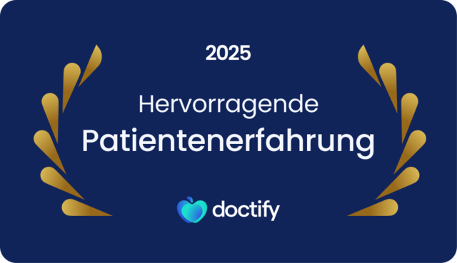 Siegel von doctify: Hervorragende Patientenerfahrung